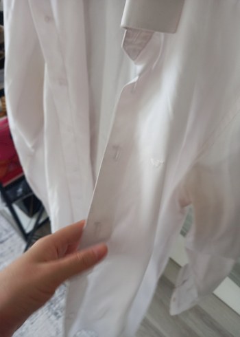 Düğmeli Beyaz Pamuklu Erkek Gömlek - Görsel 4