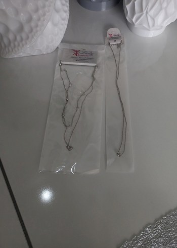 Gri Zincir Detaylı Midi Kadın Kolye - Görsel 4