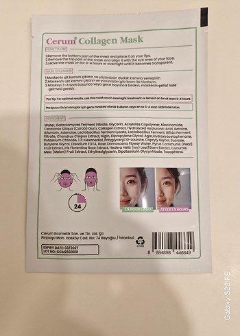 Cerum® Kollajen Maskesi 34ml - Görsel 2
