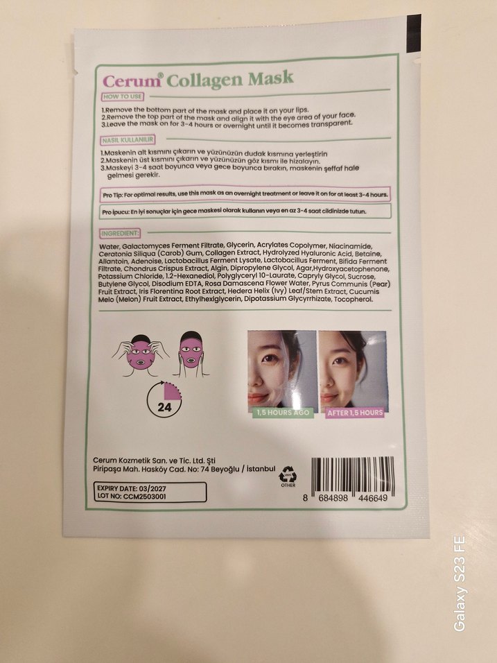 Cerum® Kollajen Maskesi 34ml - Görsel 2