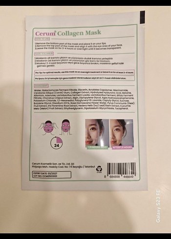 Cerum Kolajen ve Hyaluronik Asitli Maske 34ml - Görsel 2