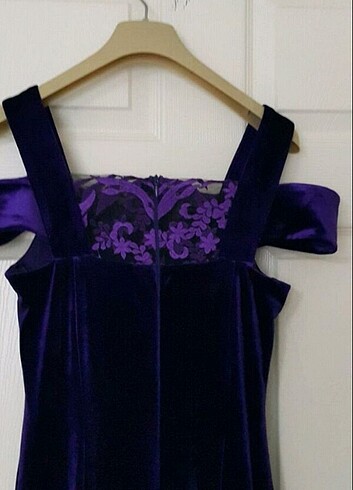 IGS Mor kadife balık abiye elbise - Görsel 3