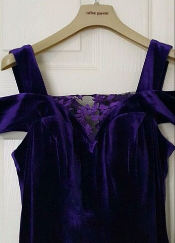 IGS Mor kadife balık abiye elbise - Görsel 6