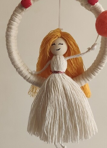 Makrome bebek duvar süsü - Görsel 2