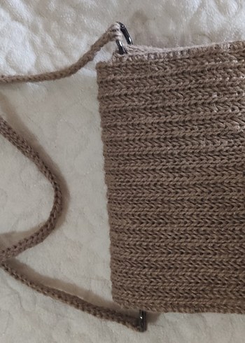 Bej Örgü Kadın Çapraz Çanta - Görsel 2