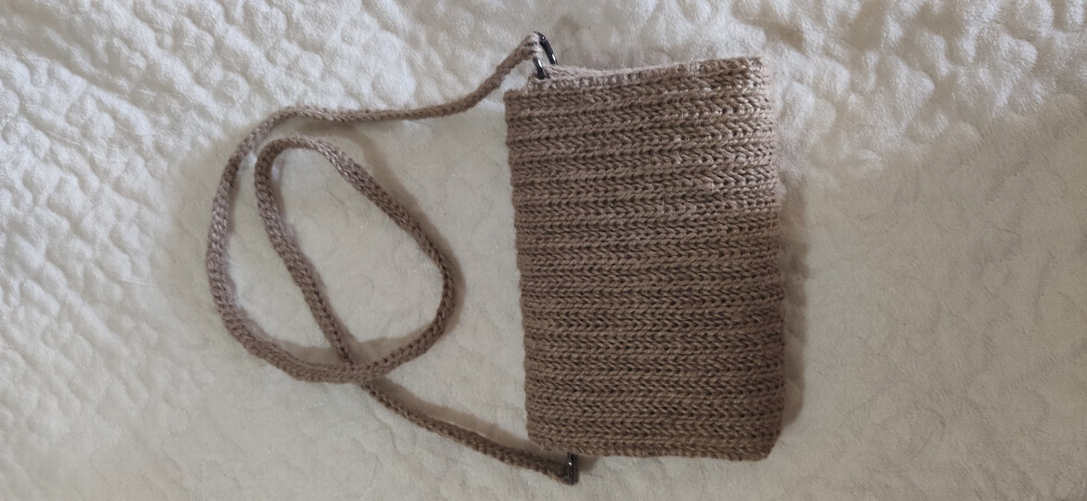 Bej Örgü Kadın Çapraz Çanta - Görsel 2