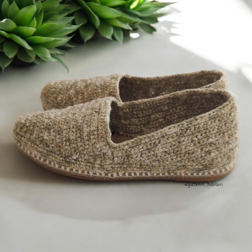 Bej Örgü Kadın hasır taban Espadril - Görsel 2