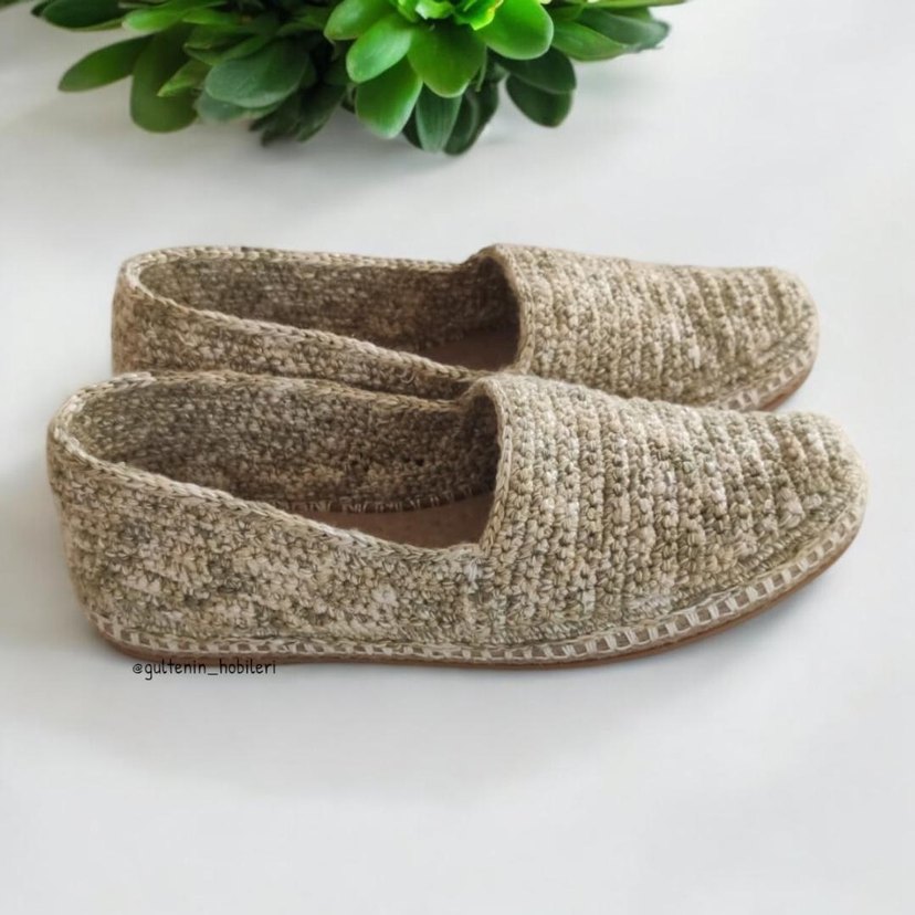 Bej Örgü Kadın hasır taban Espadril - Görsel 3