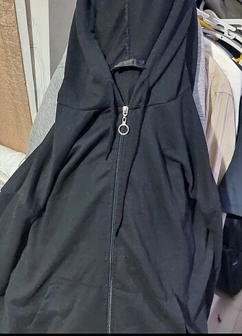 l Beden gri Renk oversize gri ve siyah hirka