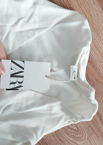 Zara Kız Çocuk Beyaz Uzun Kollu Basic Tişört - Görsel 3