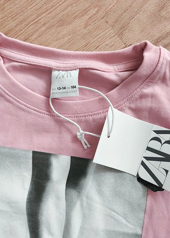 Zara Kız Çocuk Pembe Uzun Kollu Baskılı Tişört - Görsel 2