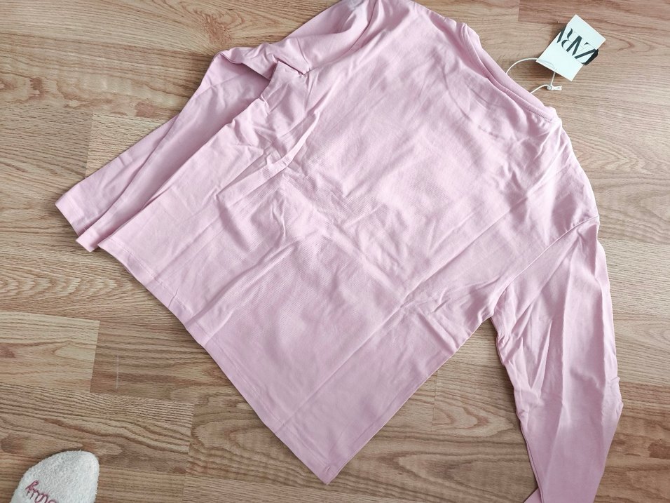 Zara Kız Çocuk Pembe Uzun Kollu Baskılı Tişört - Görsel 3