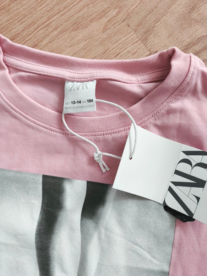 Zara Kız Çocuk Pembe Uzun Kollu Baskılı Tişört - Görsel 2