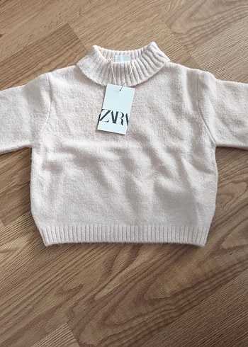 Beyaz Örgü Yün Kız çocuk Kazak - Görsel 2