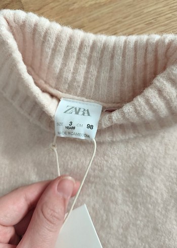 Beyaz Örgü Yün Kız çocuk Kazak - Görsel 3