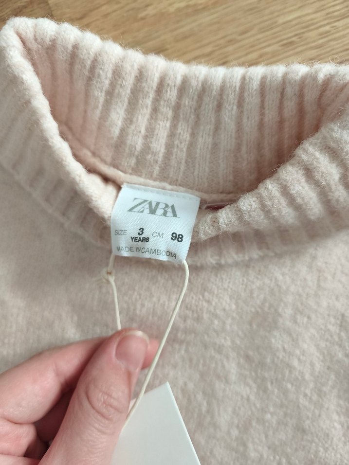 Beyaz Örgü Yün Kız çocuk Kazak - Görsel 3