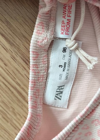 Kız Çocuk Pembe Örme Kısa Kollu Tişört - Görsel 2