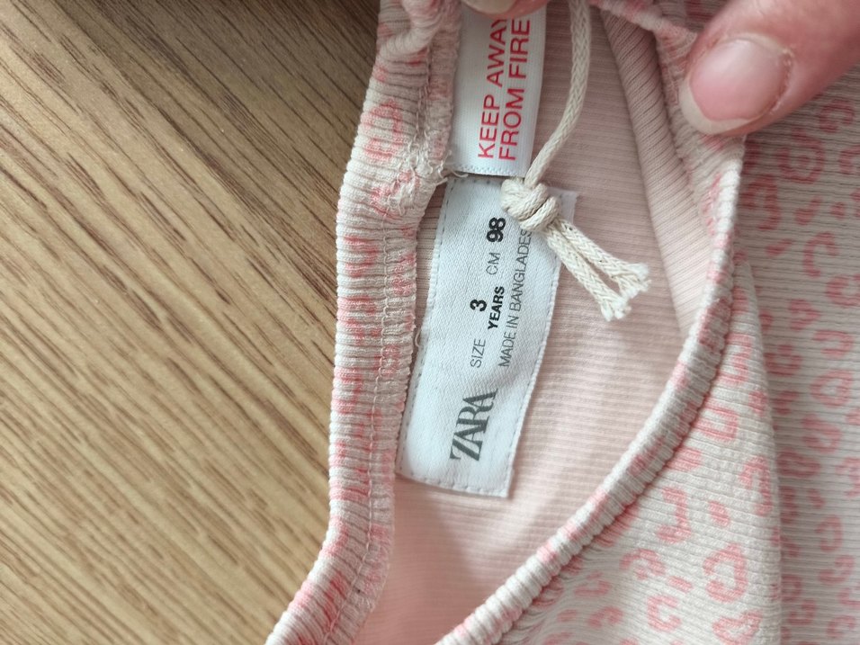 Kız Çocuk Pembe Örme Kısa Kollu Tişört - Görsel 2