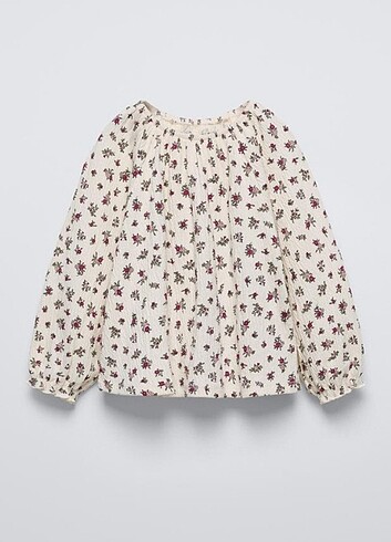 Zara Çiçek Desenli Dokulu Bluz 