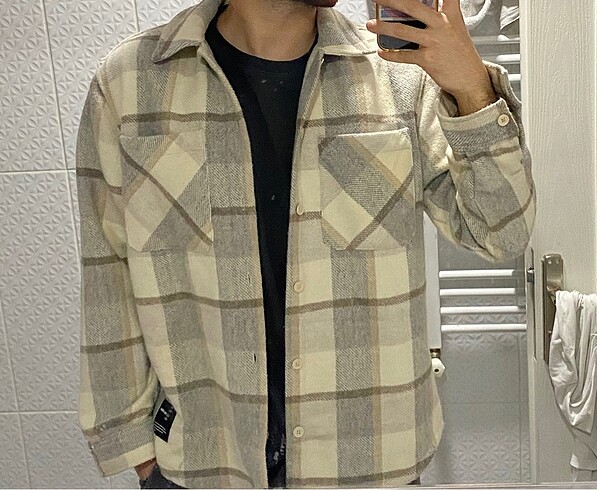 Pull and bear kareli yün gömlek