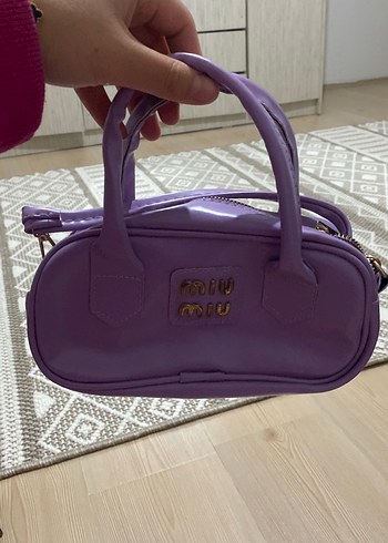 Miu Miu Mor Deri Kadın Çanta - Görsel 2
