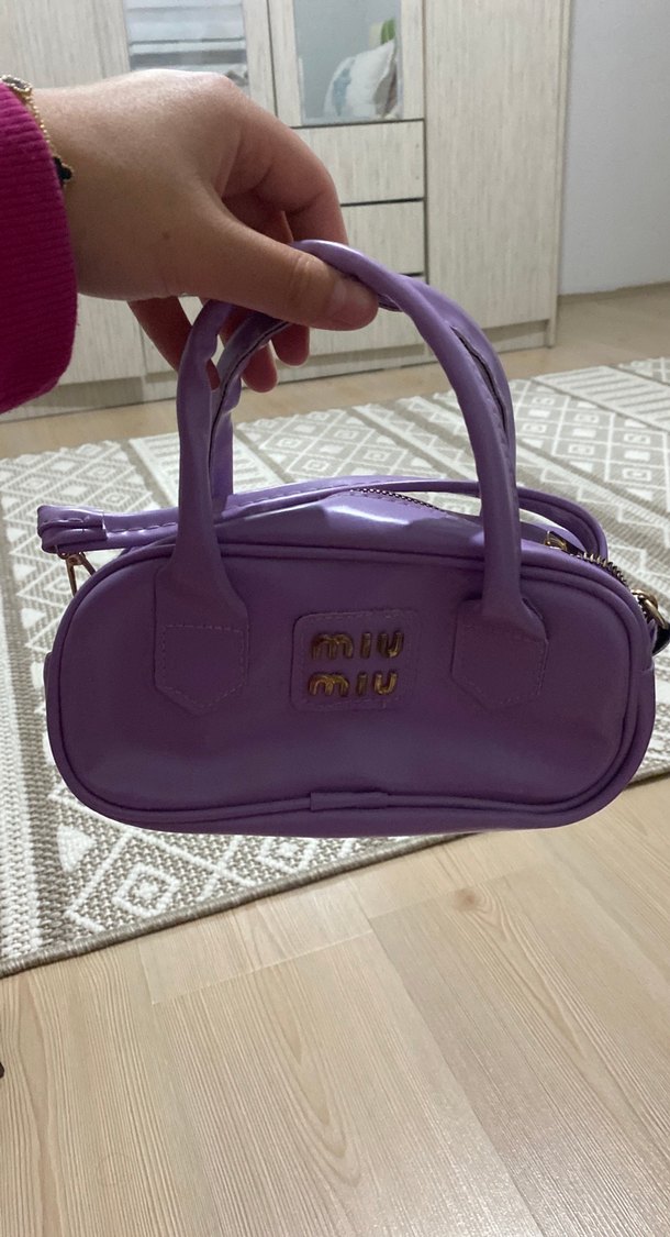 Miu Miu Mor Deri Kadın Çanta - Görsel 2
