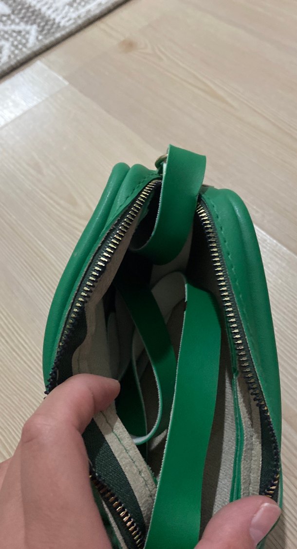 Yeşil Deri Kadın Çapraz Çanta - Görsel 2