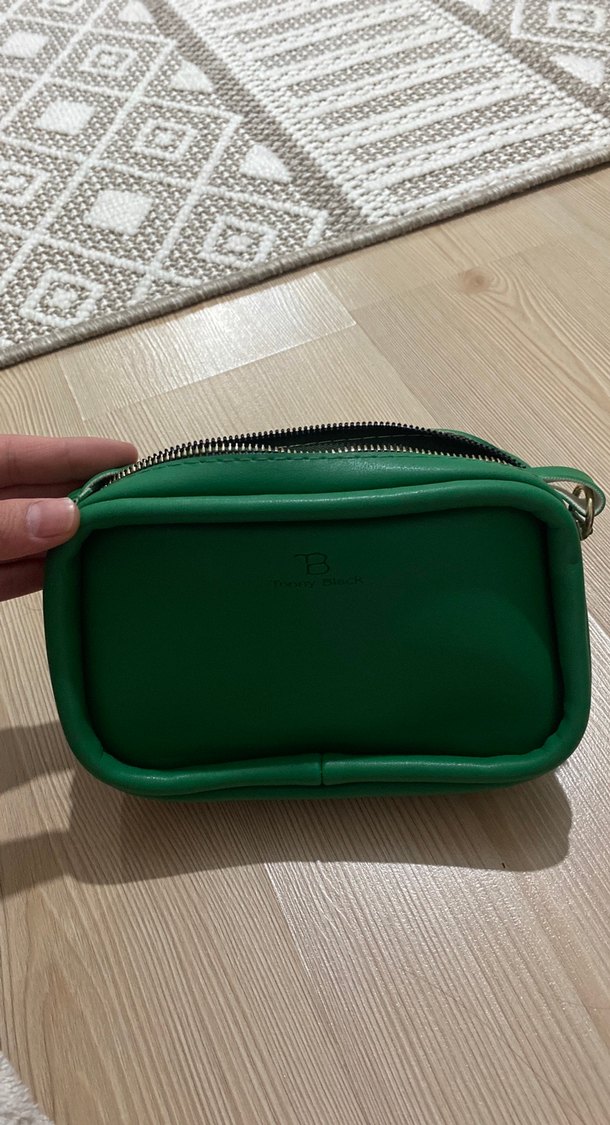 Yeşil Deri Kadın Çapraz Çanta - Görsel 3