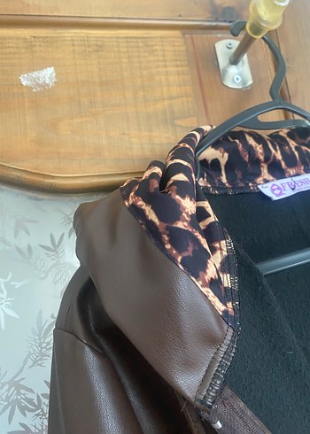 Kahverengi Deri Uzun Kadın Ceket - Görsel 2