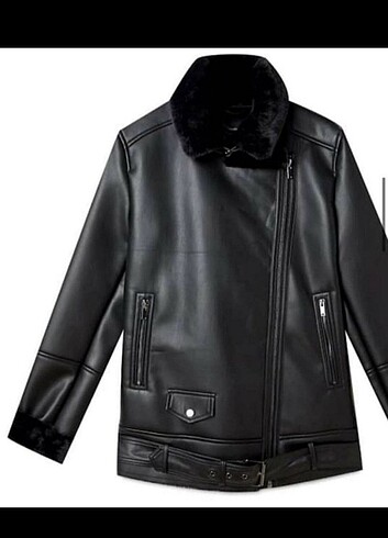 Stradivarius Stradivarius içi kürklü biker Ceket