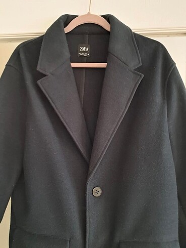 Zara Zara marka lacivert oversize kaşe kaban
