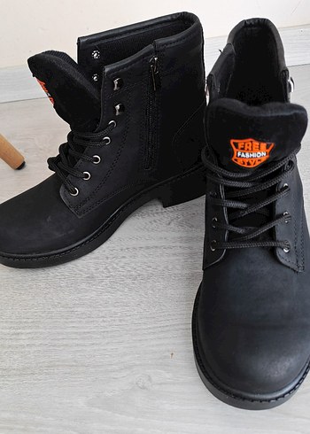 Unisex Siyah Bağcıklı fermuarlı ortapedik bot - Görsel 2