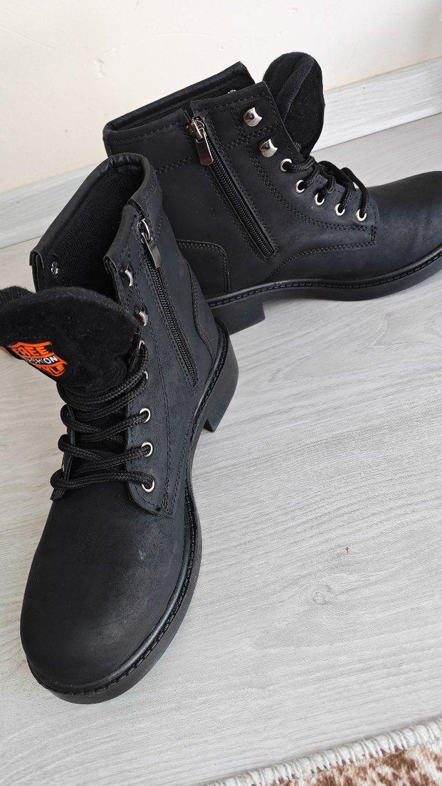 Unisex Siyah Bağcıklı fermuarlı ortapedik bot - Görsel 5