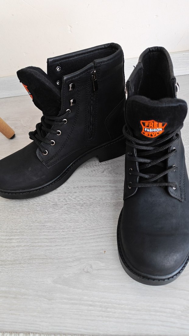 Unisex Siyah Bağcıklı fermuarlı ortapedik bot - Görsel 2