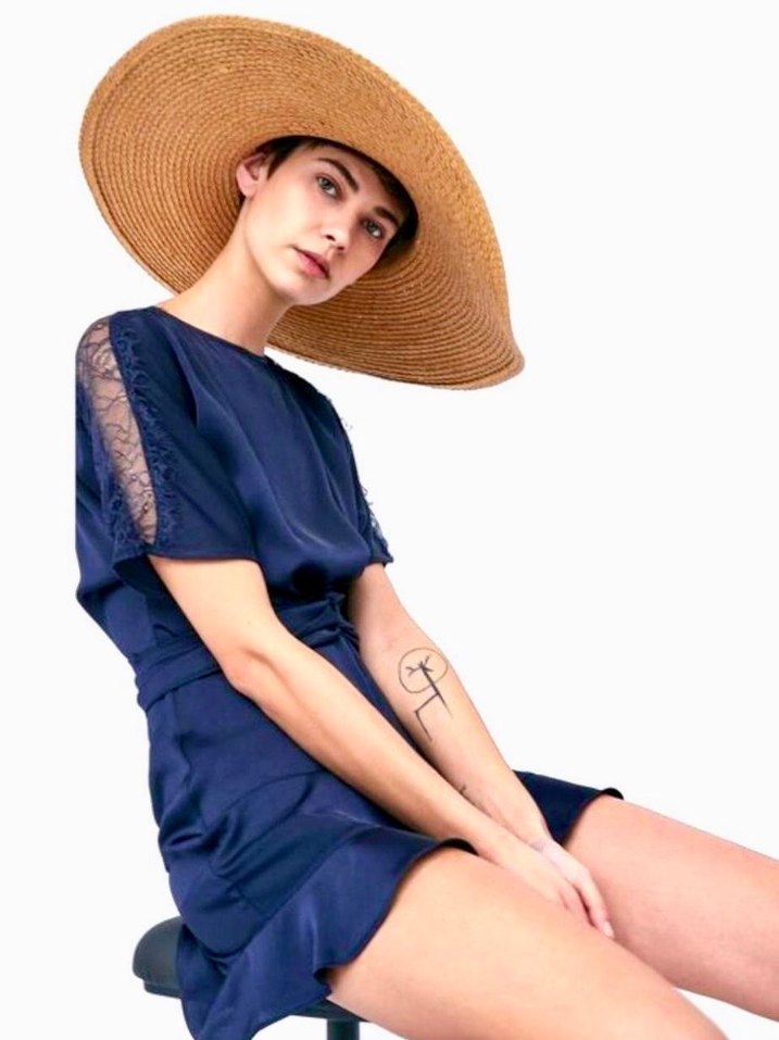 Zara Lacivert Tulum - Görsel 4