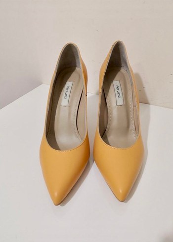 Pier Lucci Sarı Deri Stiletto Kadın Topuklu Ayakkabı - Görsel 3