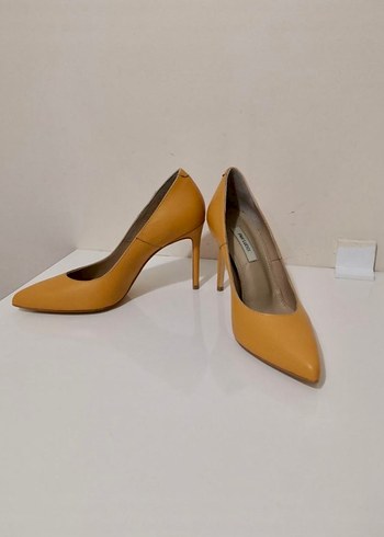 Pier Lucci Sarı Deri Stiletto Kadın Topuklu Ayakkabı - Görsel 5