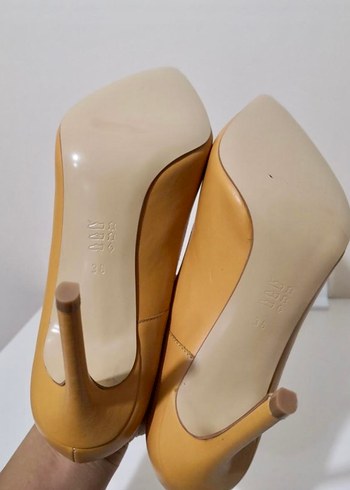 Pier Lucci Sarı Deri Stiletto Kadın Topuklu Ayakkabı - Görsel 7