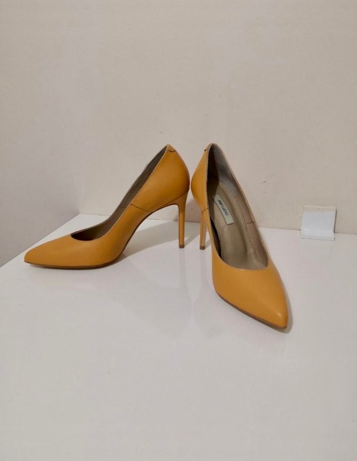 Pier Lucci Sarı Deri Stiletto Kadın Topuklu Ayakkabı - Görsel 5