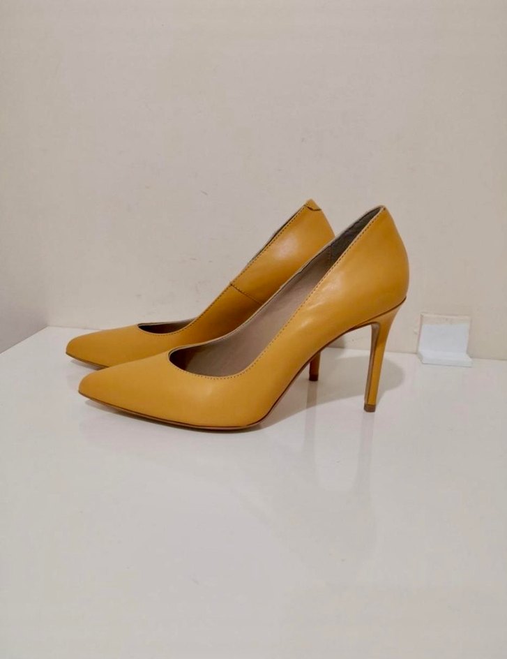 Pier Lucci Sarı Deri Stiletto Kadın Topuklu Ayakkabı - Görsel 2