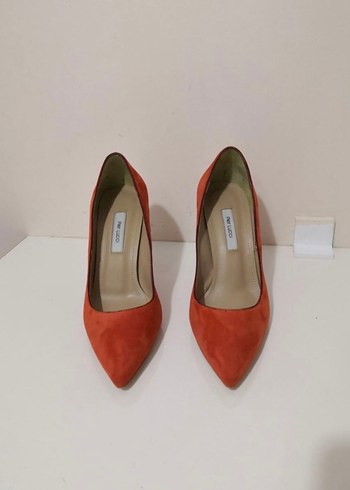 Pier Lucci Klasik Turuncu Süet Stiletto Kadın Ayakkabı - Görsel 2