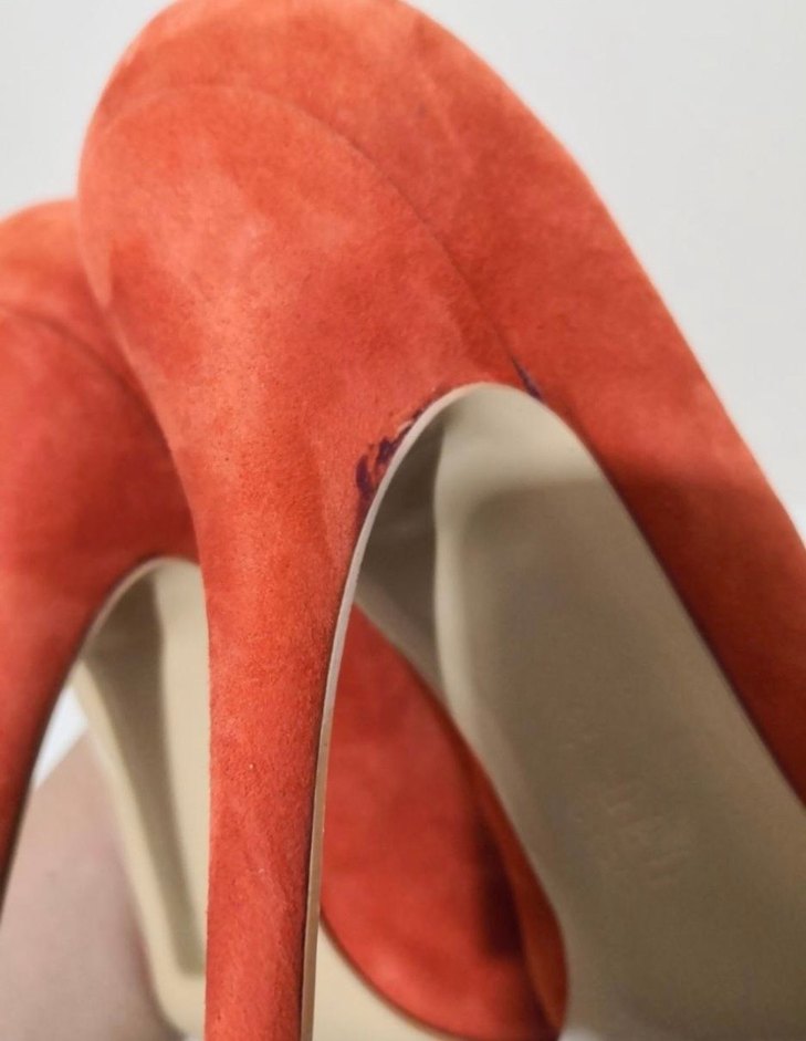 Pier Lucci Klasik Turuncu Süet Stiletto Kadın Ayakkabı - Görsel 4