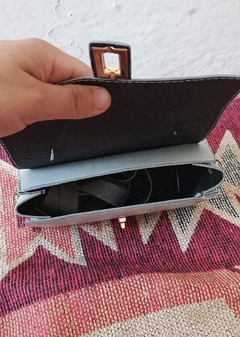 Gri Deri Kemerli Bohem Kadın Çanta