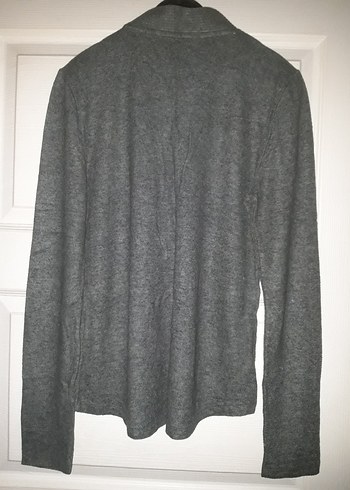 Düğmeli Gri Kadın Midi Hırka - Görsel 2