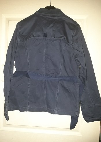 Düğmeli Gri Kadın Trençkot - Görsel 3