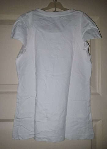 Beyaz Kısa Kollu Basic Kadın Tişört - Görsel 2