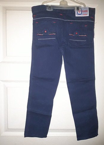 Lacivert Desenli Erkek Çocuk Denim Pantolon - Görsel 2