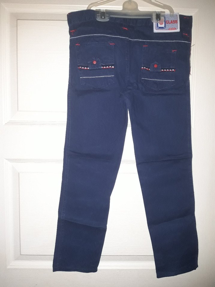 Lacivert Desenli Erkek Çocuk Denim Pantolon - Görsel 2