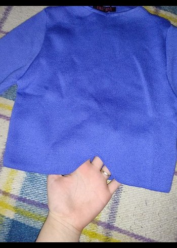 Zara Uzun Kollu Mavi Kadın Triko Kazak 2 li