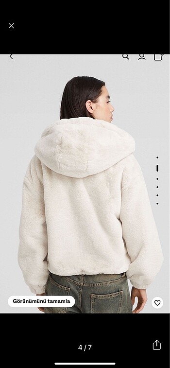 m Beden beyaz Renk Bershka peluş